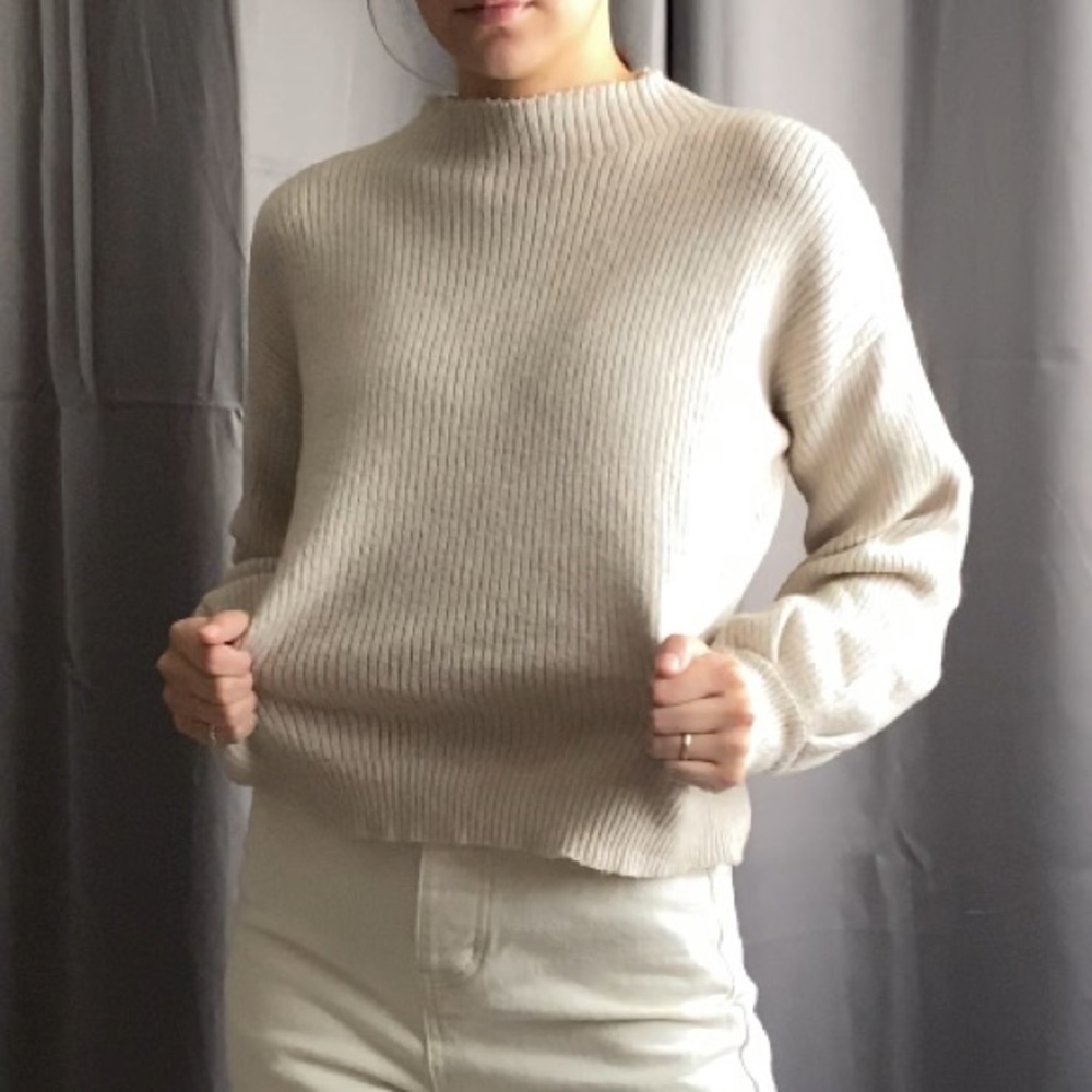 cream robbed sweater
